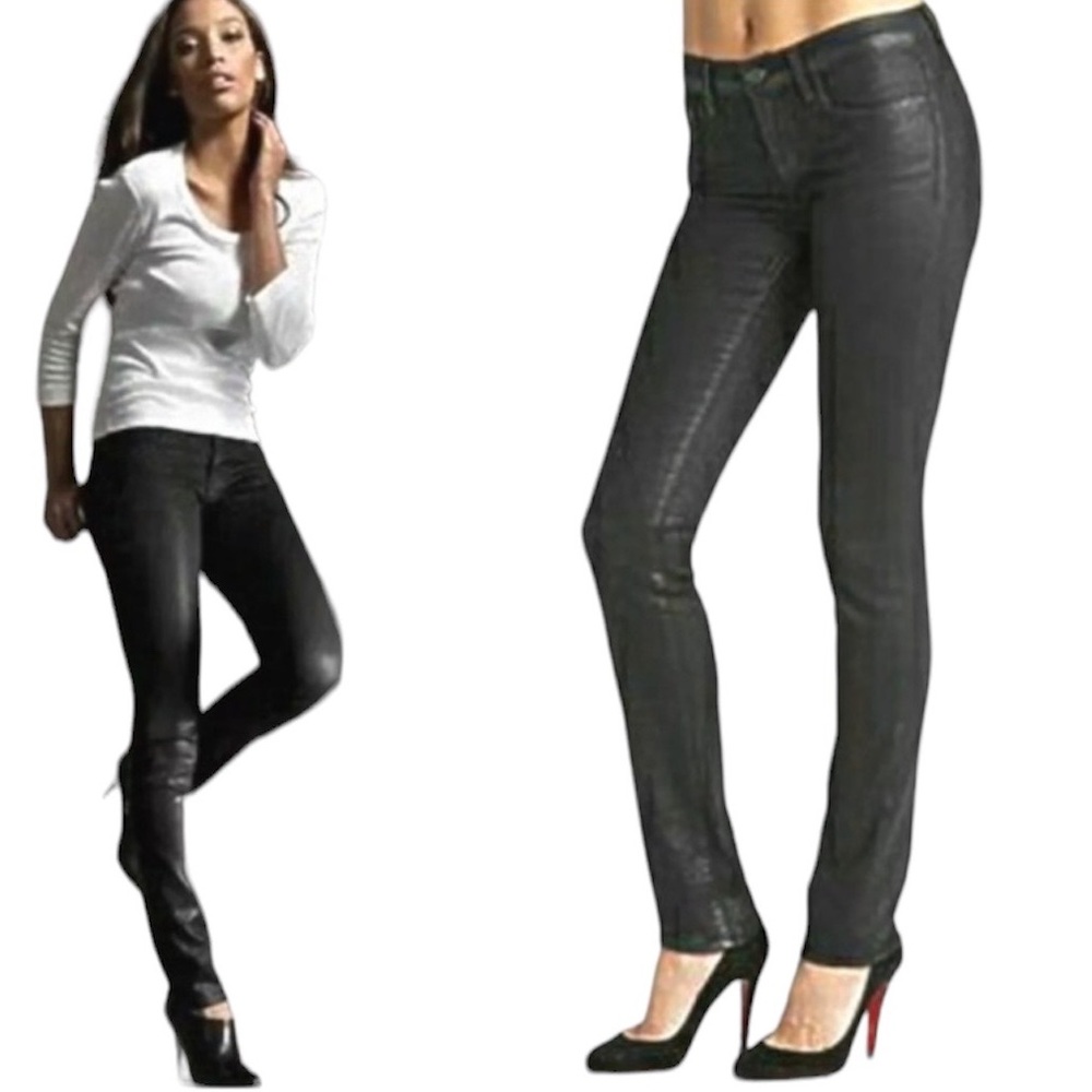 J Brand Black Hue Venom Pencil Skinny Leg Low Rise Jeans 27